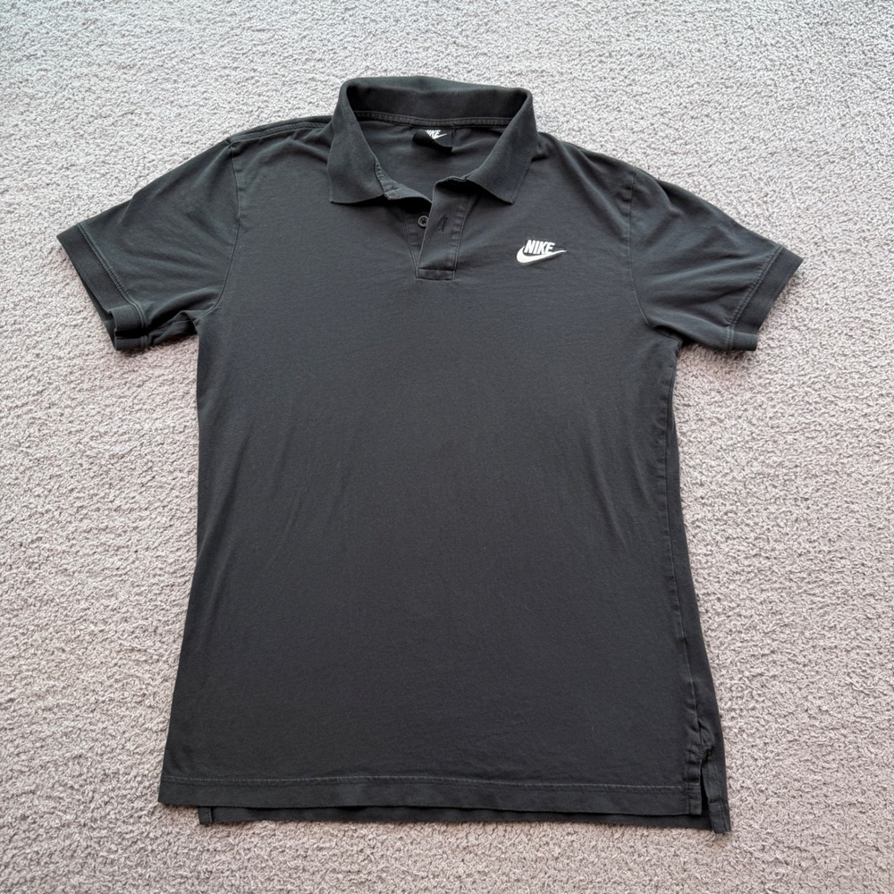 Nike Mens Sportswear Futura Logo Cotton Polo Shirt Black CJ4461-010 Small
